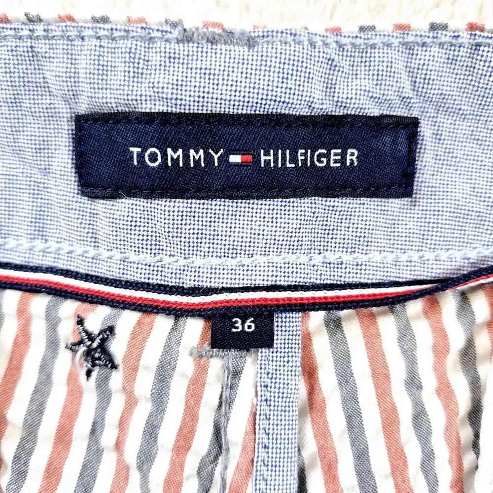 Tommy Hilfiger Red White Blue Stars & Stripes Seersucker Cotton Shorts Men's 36